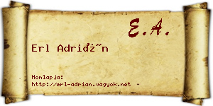 Erl Adrián névjegykártya